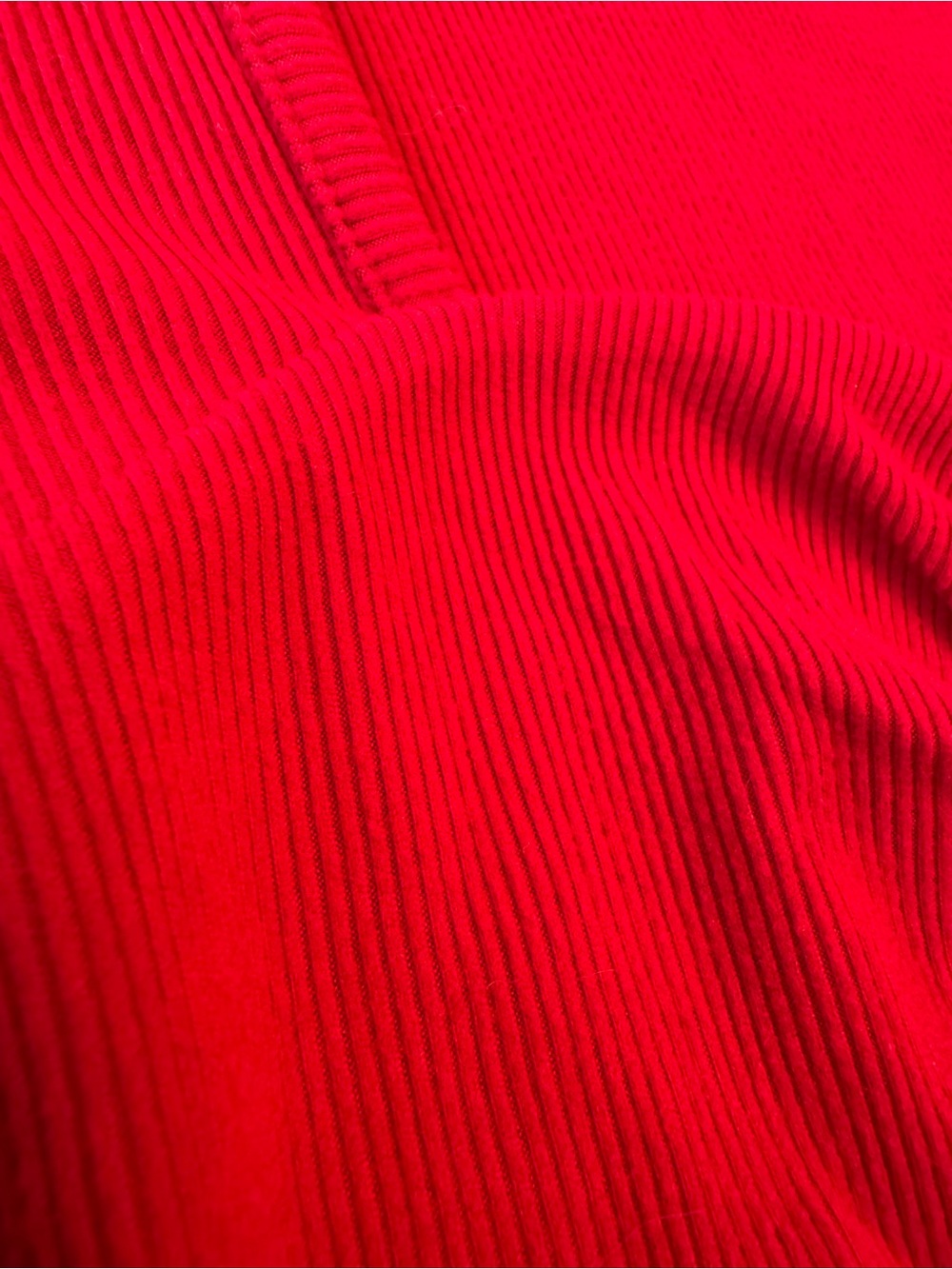 Red Ruched Rib Long-Sleeve Top - Wild Love - Picture 7 of 7